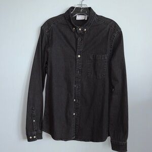 ASOS Dark Charcoal Denim Button Down Shirt